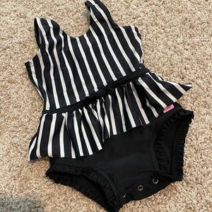 Ruffle Butts Black & White One-Piece Swimsuit, 2T